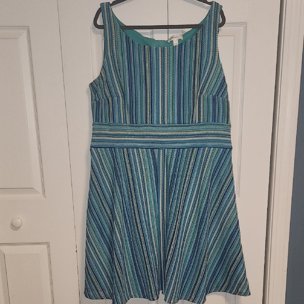Blue and Green Striped dress